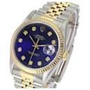 Rolex Blue Mens Datejust Two-tone Diamond Fluted 36mm Watch 