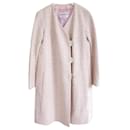 Chanel Spring 2016 Pink Tweed Irredescent Lined Coat