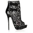 Jimmy Choo lace and patent leather boots