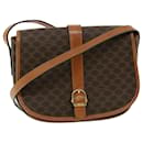 CELINE Macadam Canvas Shoulder Bag PVC Leather Brown Auth yk5352 - Céline