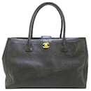 Chanel Black Executive Cerf Caviar Leather Tote Bag	