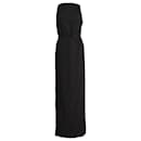 Balenciaga Waist Tie Maxi Dress in Black Polyamide  