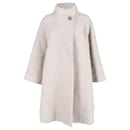 Carolina Herrera A-line Long Coat in Beige Wool