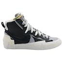 Nike x Sacai Blazer Mid Sneakers in Black Grey Leather - Autre Marque
