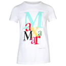 T-shirt Maxmara Humor con stampa logo in jersey di cotone bianco - Max Mara