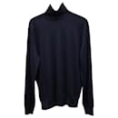 Brunello Cucinelli Turtleneck Sweater in Navy Blue Wool