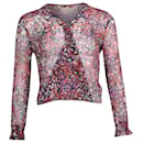 Maje See-Through Blouse in Floral Print Polyester