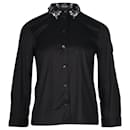 Camisa de colarinho ornamentado Prada em algodão preto