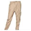 Alexander McQueen golden beige silk combat pants - Alexander Mcqueen