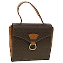 CELINE Macadam Canvas Hand Bag PVC Leather Brown Auth rd3514 - Céline