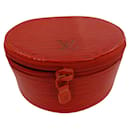 Caixa de joias essenciais da Louis Vuitton 12,5 cm em couro epi vermelho, vermelho