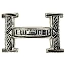 HERMÈS: Rare hand-engraved solid silver TOUAREG belt buckle 32 MM - Hermès
