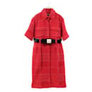 *CHANEL coat short sleeve wool red white - Chanel