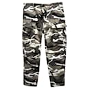 Balenciaga Camouflage Print Fitted Cargo Pants in Multicolor Cotton 