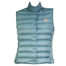 MONCLER LIANE light blue puffer lightweight down feather gilet vest jacket sz 1 - Moncler