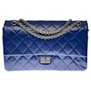 Splendid Chanel handbag 2.55 Classic electric blue quilted patent leather (with purple reflection)