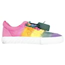 Off White Low Vulcanized Rainbow Sneakers in Multicolor Canvas
