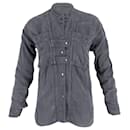 Isabel Marant Etoile Button-Front Shirt in Charcoal Lyocell