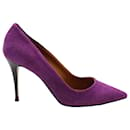 Fendi Pointed Pumps in Purple Goat Suede