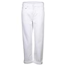 Jeans de corte reto Dior em algodão branco