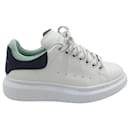 Alexander McQueen Oversized Sneakers in White and Forest Green Leather  - Alexander Mcqueen