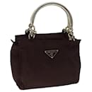 PRADA Hand Bag Nylon Brown Auth yk5419 - Prada