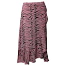 Rixo Gracie Ruffled Wrap Skirt in Pink Crepe de Chine - Autre Marque