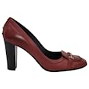 Tod's Loafer Pumps in Burgundy Leather