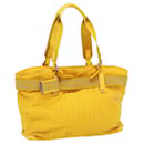 FENDI Zucca Canvas Tote Bag Nylon Yellow Auth bs2911 - Fendi