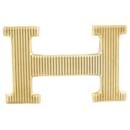 NEW HERMES H STRIE BELT BUCKLE 32 MM GOLDEN METAL GOLDEN BUCKLE BELT - Hermès