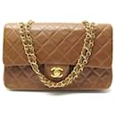 HANDBAG CHANEL CLASSIC TIMELESS MEDIUM BANDOULIERE BROWN LEATHER BAG - Chanel