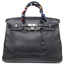 Hermes Birkin handbag 40 DE 2011 IN BLACK TAURILLON CLEMENCE LEATHER PALLADIE BAG - Hermès