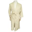 NEW HERMES BATHROBE 101059M 34 XS CREAM COTTON & SILK HOMEWEAR BATH DRESS - Hermès