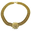 VINTAGE CHANEL HALSKETTE CHOKER LÖWENKOPF GOLDENES METALL 1990 Choker-Halskette - Chanel