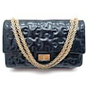 Chanel handbag 2.55 PUZZLE MM CROSSBODY IN BLUE PATENT LEATHER HANDBAG