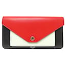NEW CELINE TRIFOLD WALLET IN RED BLACK AND WHITE LEATHER WALLET - Céline