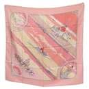 HERMES GREENLAND SQUARE SCARF 90 PHILIPPE LEDOUX IN PINK SILK SQUARE SCARF - Hermès