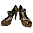 Prada studded high heels with cut outs