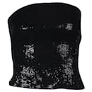 Black Sequined Strapless Party Top - Autre Marque