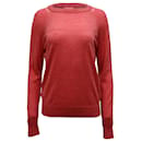 Zadig & Voltaire Knitted Crewneck Sweater in Red Merino Wool 