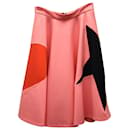 Msgm Star and Heart Midi Skirt in Pink Polyamide