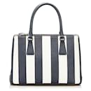 prada Saffiano Galleria Striped Handbag blue - Prada