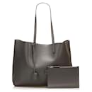 yves saint laurent Leather Shopping Tote Bag grey - Yves Saint Laurent