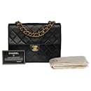 Splendid Chanel Mini Timeless square flap bag in black quilted lambskin