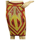 Herve Leger Ola Geometric Crochet Jacquard Pencil Skirt size XS