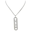 Messika long necklace, “Move 10anniversary”, WHITE GOLD, diamants.