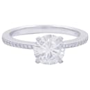 anillo de diamantes Chopard 1,01 ct, ORO BLANCO.