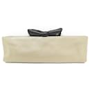 SAC A MAIN CHANEL POCHETTE NOEUD EN CUIR BEIGE ET NOIR 18 CM LEATHER POUCH BAG - Chanel