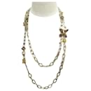 NECKLACE CHANEL SAUTOIR CHAIN HAMMERED GOLD LOGO CC STONES 2012 NECKLACE - Chanel