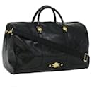VERSACE Boston Bag Enamel 2way Black Auth ac1258 - Versace